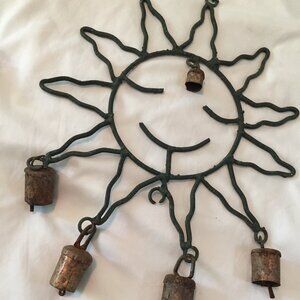 Vintage Celestial Sun Wind Chime Home Garden Rustic Farmhouse Door Bell 12"